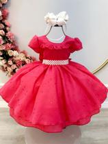 Vestido Infantil Goiaba Laise Com Babados Luxo Daminhas Festas Vestido Infantil Goiaba Laise Com Babados Luxo Daminhas Festas
