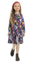 Vestido Infantil Inverno Floral - Hello Kitty Vestido Infantil Inverno Floral - Hello Kitty