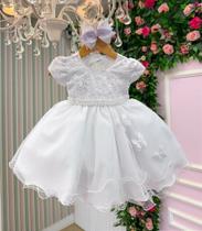 Vestido Infantil Jardim Encantado Branco para Festa
