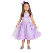 Vestido Infantil Jardim Encantado Lilás com Borboletas