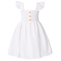 Vestido infantil JEELLIGULAR 3T branco com babados sem mangas
