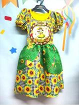 Vestido Infantil Junina Girassol Luxo e chapeu 2024