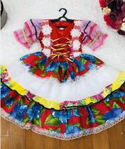 Vestido Infantil Junino Caipira Festa Junina Sinhazinha Magalu