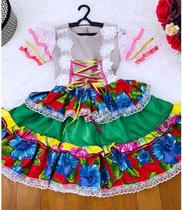 Vestido Infantil Junino Caipira Festa Junina Sinhazinha