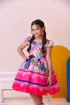 Vestido Infantil Junino Festa São João Luxo Xadrez Colorido (0111CL) Vestido Infantil Junino Festa São João Luxo Xadrez Colorido (0111CL)