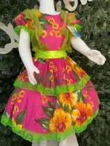 Vestido infantil junino maria bonita mb 0086