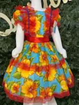 Vestido infantil junino maria bonita mb 0091