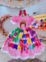 Vestido Infantil Junino Rosa Maria Bonita Super Luxo Vestido Infantil Junino Rosa Maria Bonita Super Luxo
