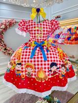Vestido Infantil Junino Xadrez Vermelho Festa São João Vestido Infantil Junino Xadrez Vermelho Festa São João