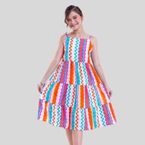 Vestido Infantil Juvenil Menina Estampado Roupa de Menina Moda Blogueira 4 ao 14 anos