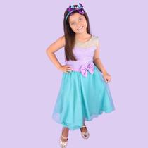 Vestido Infantil Juvenil Princesa Ariel De Brilho Luxo Aniversário Vestido Infantil Juvenil Princesa Ariel De Brilho Luxo Aniversário
