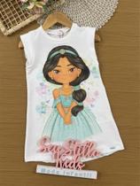 Vestido Infantil Kukiê Verão Branco Princesa Jasmine