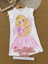 Vestido Infantil Kukiê Verão Branco Princesa Rapunzel