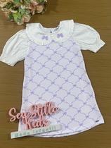 Vestido Infantil Kukie Verão Lilás Lacinhos