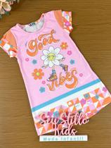 Vestido Infantil Kukie Verão Rosa Good Vibes Margarida