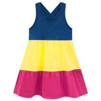 Vestido Infantil Kyly 3 Marias Meia Malha Algodão Manga Curta Macio E Confortável