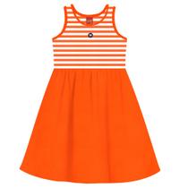 Vestido Infantil Kyly em Meia Malha Flamê cor Laranja