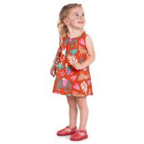 Vestido Infantil Kyly Verão Menina Meia Malha Confortável Estampado Criança Estilo Moda 1000189