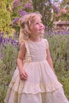 Vestido Infantil Laise Amarelo Com Flores Petit Cherie Vestido Infantil Laise Amarelo Com Flores Petit Cherie