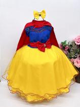 Vestido Infantil Lelê Encanto Temático Branca de Neve