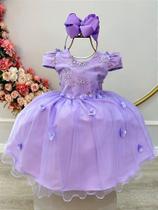 Vestido Infantil Lilás Jardim Encantado com Renda para Festas Vestido Infantil Lilás Jardim Encantado com Renda para Festas