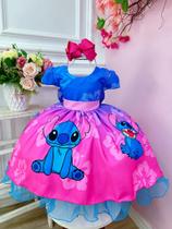 Vestido Infantil Lilo Lillo Azul Luxo Festas