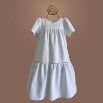 Vestido Infantil Linho com Ponto Palito Modelo Clássico e Elegante Vestido Infantil Linho com Ponto Palito Modelo Clássico e Elegante