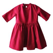 Vestido infantil linho vermelho (tamanho 6)