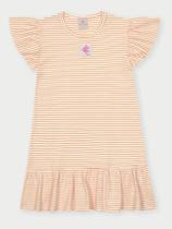 Vestido Infantil Listrado Bege Abrange Vestido Infantil Listrado Bege Abrange
