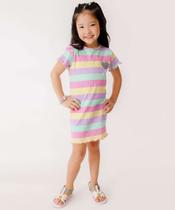 Vestido Infantil Listrado Coração Marisa Tam 4 a 10-24089