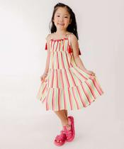 Vestido Infantil Listrado Tassel Marisa Tam 4 a 10-82008 Vestido Infantil Listrado Tassel Marisa Tam 4 a 10-82008
