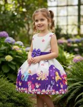 Vestido Infantil Little Pony Luxo Aniversário Festa Ponei - Vestido Infantil Little Pony Luxo Aniversário Festa Ponei -