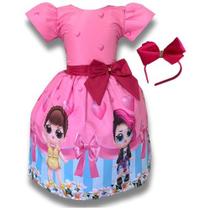 Vestido Infantil Lol Surpris Rocker Neon Fanime C/tule Tiara