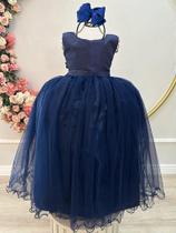 Vestido Infantil Longo Azul Marinho para Daminhas de Festas Luxo Vestido Infantil Longo Azul Marinho para Daminhas de Festas Luxo
