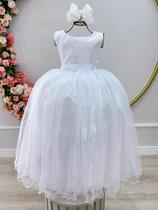 Vestido Infantil Longo Branco Daminhas Casamentos Luxo Noivinha Florista