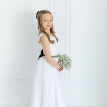 Vestido Infantil Longo Branco VERDE OLIVA REF4193