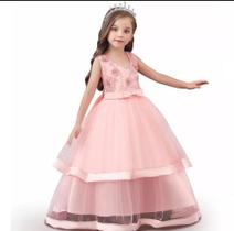 Vestido Infantil Longo Festa Daminha Florista Formatura