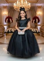 Vestido Infantil Longo Festa Luxo Preto Amanda - Elegância e Sofisticação Vestido Infantil Longo Festa Luxo Preto Amanda - Elegância e Sofisticação