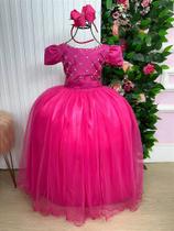 Vestido Infantil Longo Gabriela Pink - Elegante e Sofisticado