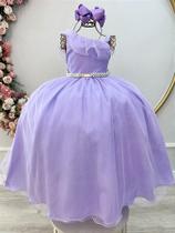 Vestido Infantil Longo Lilás Luxo para Formaturas e Daminhas