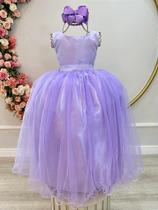 Vestido Infantil Longo Lilás para Daminhas de Festas Luxo