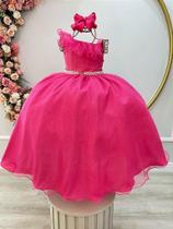 Vestido Infantil Longo Pink Luxo para Formaturas e Daminhas de Honra