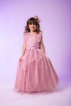 Vestido Infantil Longo Rose para Daminha de Honra - Elegância e Conforto Vestido Infantil Longo Rose para Daminha de Honra - Elegância e Conforto