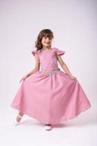 Vestido Infantil Longo Rose para Formatura Dama de Honra Luxo para Festas Vestido Infantil Longo Rose para Formatura Dama de Honra Luxo para Festas