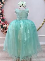 Vestido Infantil Longo Verde Menta Daminhas Casamentos Luxo festa