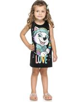 Vestido Infantil Loungewear Verão Everest, Preto, Produto Licenciado - Romitex Vestido Infantil Loungewear Verão Everest, Preto, Produto Licenciado - Romitex
