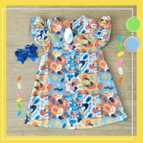 Vestido infantil lúdico - Crepe Twill - Estilo Colorê Vestido infantil lúdico - Crepe Twill - Estilo Colorê