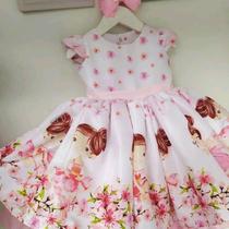 Vestido Infantil Luxo Bailarina Rosa Floral Vestido Infantil Luxo Bailarina Rosa Floral