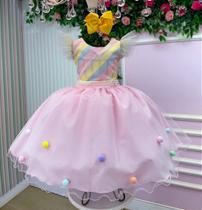 Vestido Infantil Luxo Circo Candy Color Festa Vestido Infantil Luxo Circo Candy Color Festa