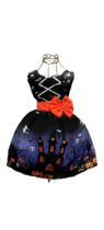 Vestido Infantil Luxo Festa Fantasia Tema Halloween Menina